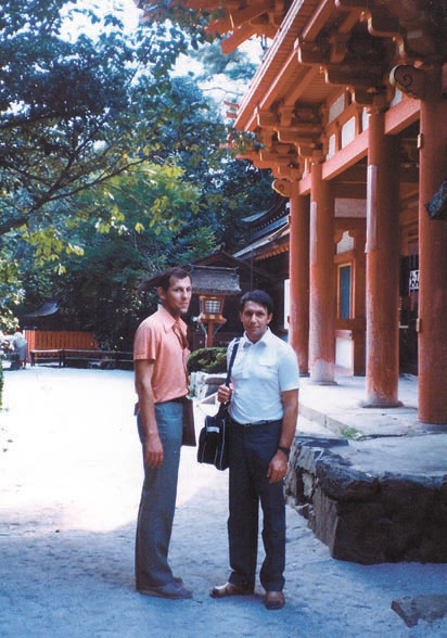 В. Рубаков и А. Линде в Киото, 1985 год