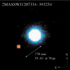 Планета возле коричневого карлика 2MASSWJ1207334-393254. Фото: G. Chauvin et al.