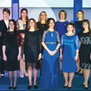 Лауреаты конкурса 2016 года. В верхнем ряду (слева направо) Юлия Монахова, Екатерина Суслова, Елена Столбоушкина, Ирина Соболева, Олеся Кормилец. В нижнем ряду: Ольга Кашибадзе, Ксения Егорова, Анна Кудрявцева, Олеся Томашенко, Ольга Заломаева. Фото пресс-службы конкурса