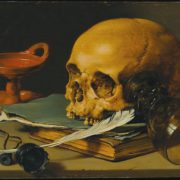 Петер Класс (Pieter Claesz). 1628. Натюрморт с черепом и писчим пером