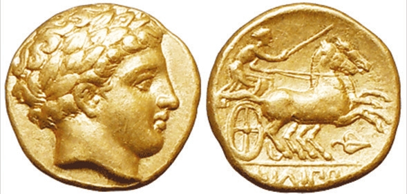 Рис. 1. Золотой статер македонского царя Филиппа II (359–336 до н. э.)