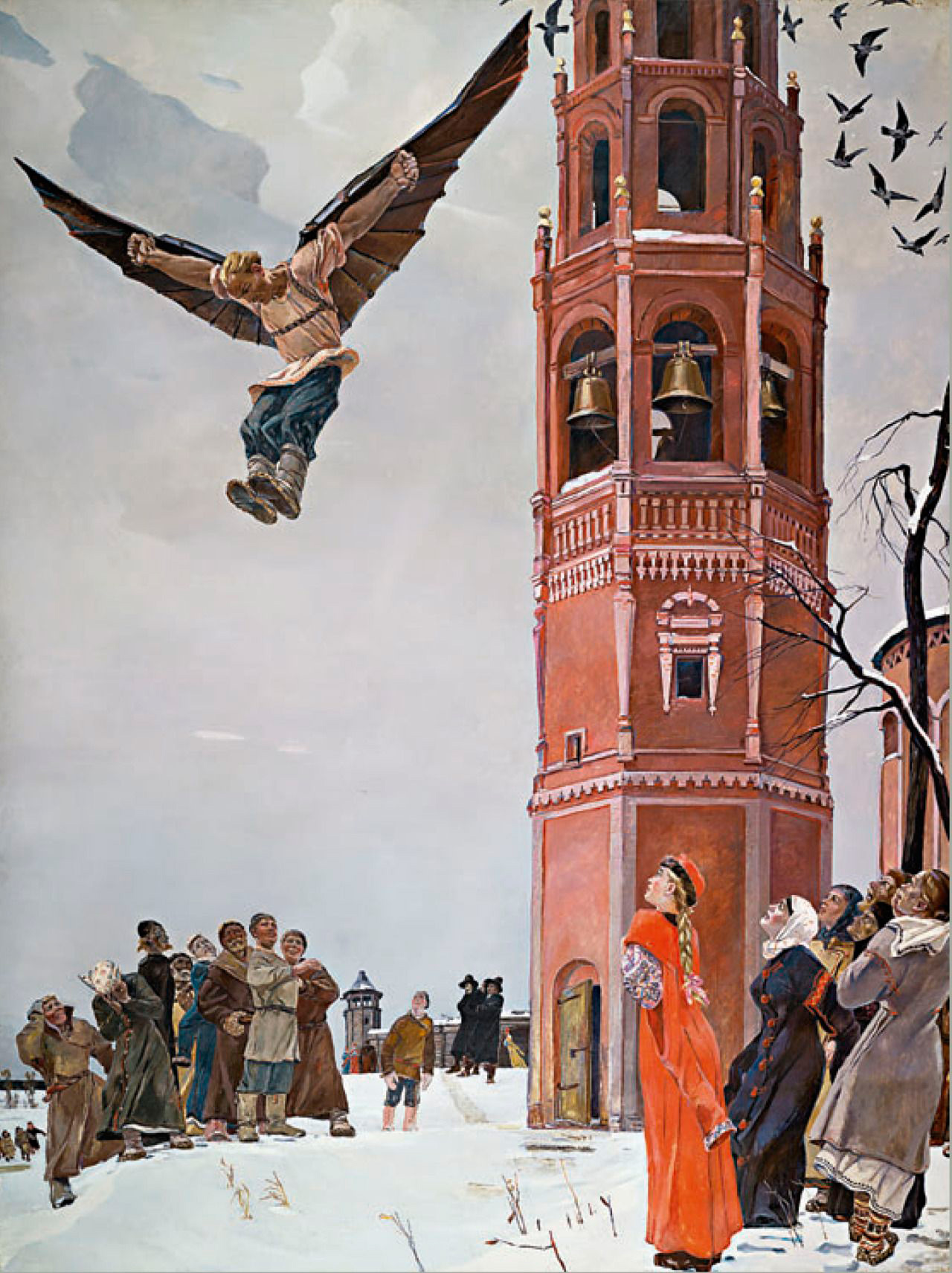 На обложке книги картина А. А. Дейнеки «Никитка — первый русский летун» (1940)